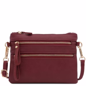 multi zipper pocket small wristlet crossbody bag
